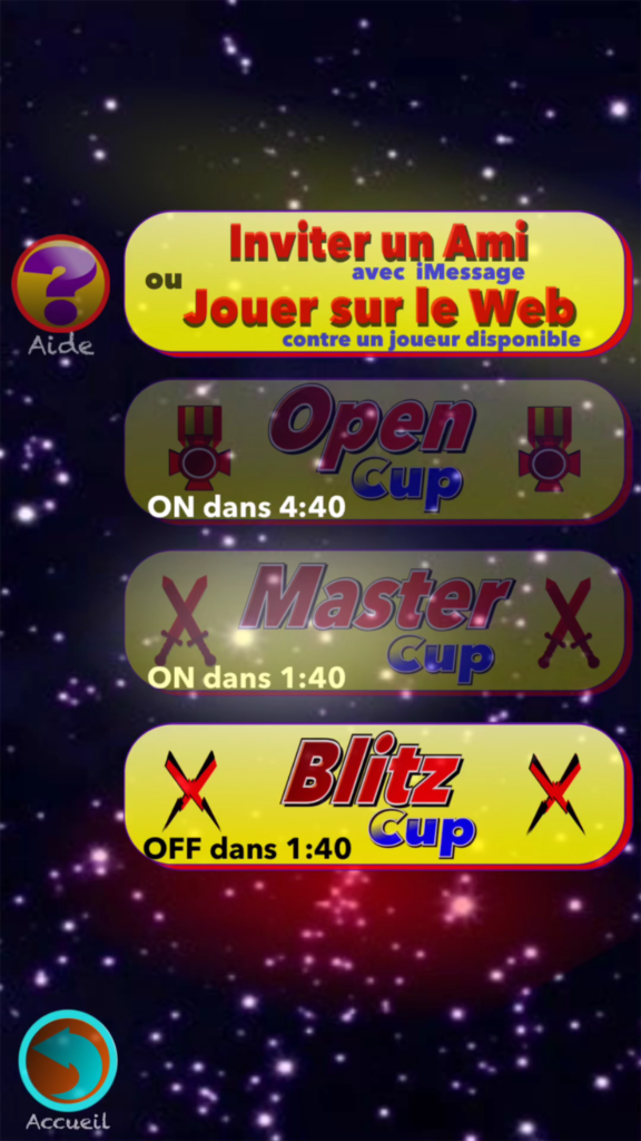Menu cups français dueltouch jeu multi joueurs iPhone iPad 3dtouch